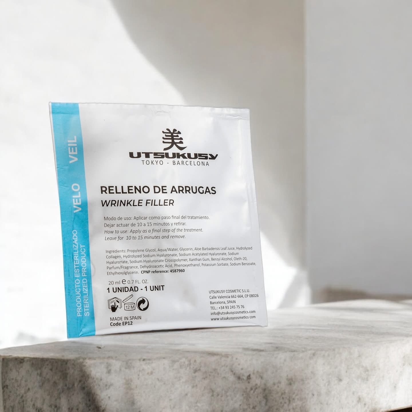 Velo Facial Rellenador de Arrugas de Utsukusy